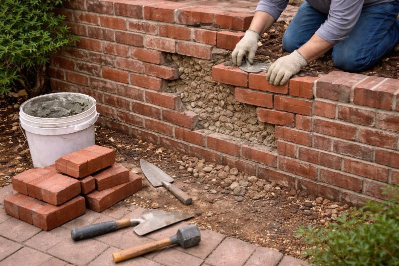 Brick Retaining Wall Repair in Vacaville, CA