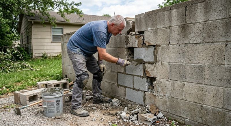 Cinder Block Wall Repair in Rio Vista, CA