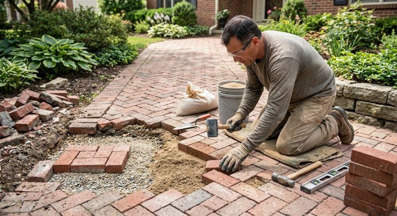 Entryway Brick Repair in Vacaville, CA